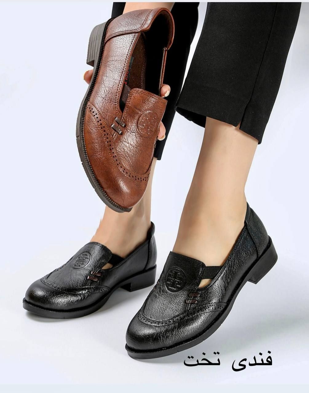 کالج اداری زنانه مدل فندی تخت  Fendi-Style Office Loafers